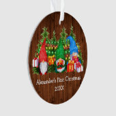 ベビー初めてのクリスマスライト格言 素朴 オーナメント (正面)