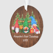 ベビー初めてのクリスマスライト格言 素朴 オーナメント (正面)