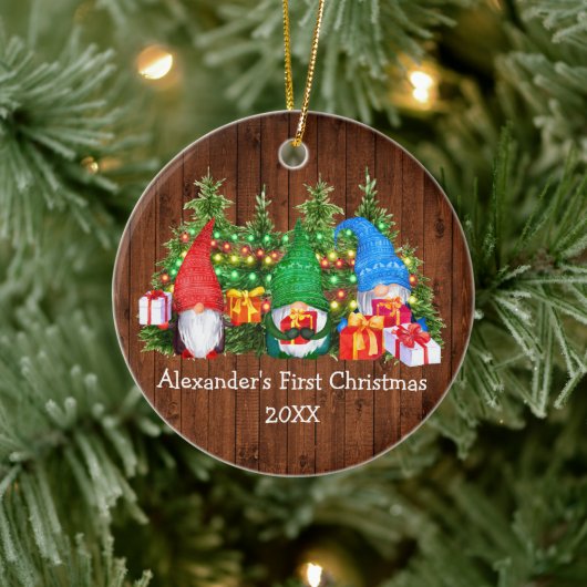 ベビー初めてのクリスマスライト格言 素朴 セラミックオーナメント (ツリー)