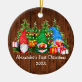 ベビー初めてのクリスマスライト格言 素朴 セラミックオーナメント (正面)