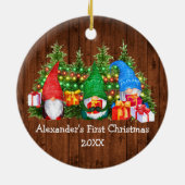 ベビー初めてのクリスマスライト格言 素朴 セラミックオーナメント (裏面)