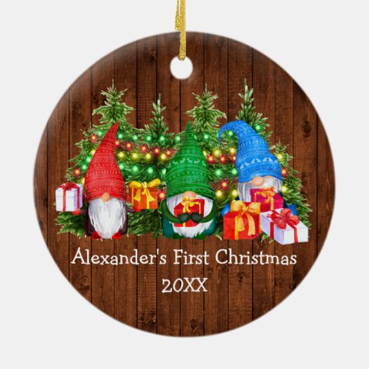 ベビー初めてのクリスマスライト格言 素朴 セラミックオーナメント (裏面)