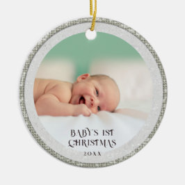 ベビー初めてのクリスマスラインストーンズツリースノーフレーク セラミックオーナメント