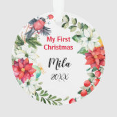 ベビー初めてのクリスマスリースアクリルオーナメント オーナメント (裏面)