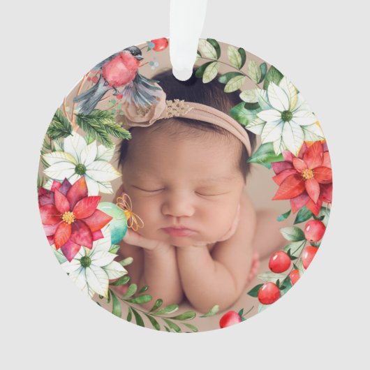 ベビー初めてのクリスマスリースアクリルオーナメント オーナメント (正面)
