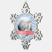 ベビー初めてのクリスマスルドルフ スノーフレークピューターオーナメント (右)