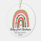 ベビー初めてのクリスマスレインボーオーナメント セラミックオーナメント (左)