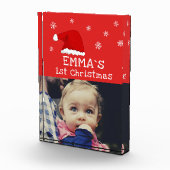 ベビー初めてのクリスマスレッドサンタハットスノーフレーク フォトブロック (右)