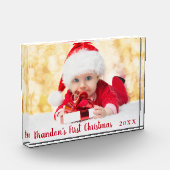 ベビー初めてのクリスマスレッドスクリプト フォトブロック (左)