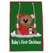 ベビー初めてのクリスマス中抱き枕 ミディアムペーパーバッグ (正面)