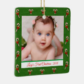 ベビー初めてのクリスマス写真の作成 セラミックオーナメント (右)