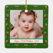 ベビー初めてのクリスマス写真の作成 セラミックオーナメント (裏面)