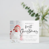 ベビー初めてのクリスマス写真の誕生発表 シーズンポストカード (スタンド正面)
