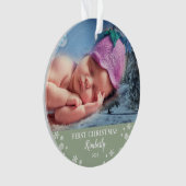 ベビー初めてのクリスマス写真の雪 オーナメント (正面)