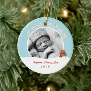 ベビー初めてのクリスマス写真オーナメント セラミックオーナメント