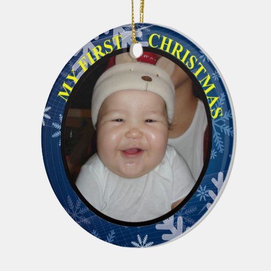 ベビー初めてのクリスマス写真オーナメント セラミックオーナメント (左)