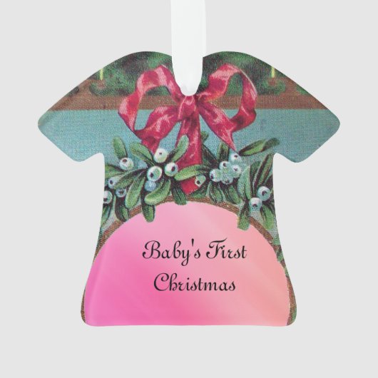 ベビー初めてのクリスマス写真テンプレートセラミックORNA オーナメント (裏面)