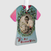 ベビー初めてのクリスマス写真テンプレートセラミックORNA オーナメント (正面)