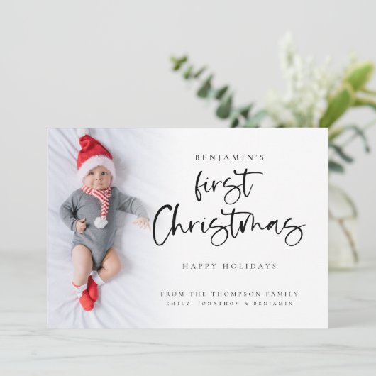 ベビー初めてのクリスマス写真2026カレンダー シーズンカード (スタンド正面)