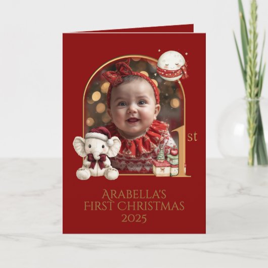 ベビー初めてのクリスマス写真** シーズンカード (正面)