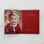 ベビー初めてのクリスマス写真** シーズンカード (内部)