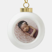 ベビー初めてのクリスマス写真 セラミックボールオーナメント (正面)