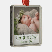 ベビー初めてのクリスマス写真 メタルオーナメント (右)