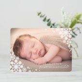 ベビー初めてのクリスマス冬の雪片フォト誕生 シーズンカード (スタンド正面)