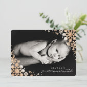 ベビー初めてのクリスマス冬の雪片フォト誕生 シーズンカード (スタンド正面)