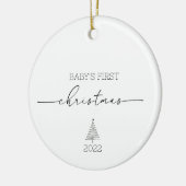 ベビー初めてのクリスマス名前をカスタムするオーナメント セラミックオーナメント (左)