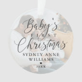 ベビー初めてのクリスマス名前をカスタムするフォトキープサケ オーナメント (正面)