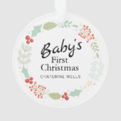 ベビー初めてのクリスマス名前をカスタムする オーナメント (裏面)