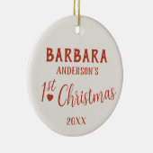 ベビー初めてのクリスマス名前をカスタムする セラミックオーナメント (右)
