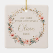 ベビー初めてのクリスマス天星ムーンフォト セラミックオーナメント (裏面)