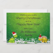 ベビー初めてのクリスマス恐竜の写真カード シーズンカード (裏面)