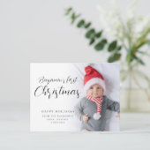 ベビー初めてのクリスマス書道カスタムフォトホール シーズンポストカード (スタンド正面)