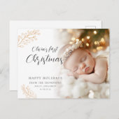 ベビー初めてのクリスマス書道離れの写真写真 シーズンポストカード (正面/裏面)