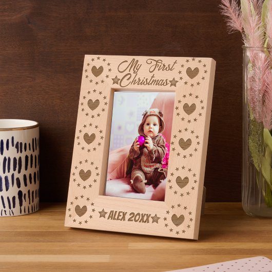 ベビー初めてのクリスマス書道 レーザー彫刻フレーム