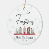 ベビー初めてのクリスマス村 セラミックオーナメント (左)