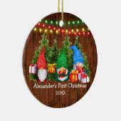 ベビー初めてのクリスマス格言ラ素朴イト セラミックオーナメント (右)