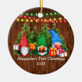 ベビー初めてのクリスマス格言ラ素朴イト セラミックオーナメント (正面)