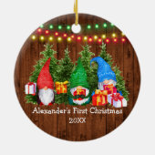 ベビー初めてのクリスマス格言ラ素朴イト セラミックオーナメント (裏面)