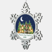 ベビー初めてのクリスマス森林動物ライトスカイ スノーフレークピューターオーナメント (右)