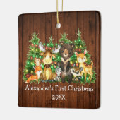 ベビー初めてのクリスマス森林動物ライトツリー セラミックオーナメント (左)