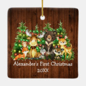 ベビー初めてのクリスマス森林動物ライトツリー セラミックオーナメント (裏面)