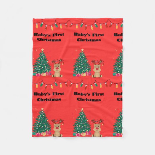 ベビー初めてのクリスマス毛布 フリースブランケット (正面)