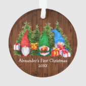 ベビー初めてのクリスマス水カラー格言 素朴 オーナメント (裏面)