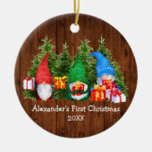 ベビー初めてのクリスマス水カラー格言 素朴 セラミックオーナメント (正面)