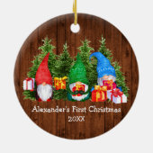 ベビー初めてのクリスマス水カラー格言 素朴 セラミックオーナメント (裏面)