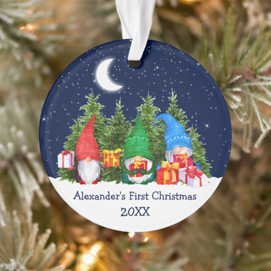 ベビー初めてのクリスマス水彩格言ツリースカイ オーナメント (ツリー)